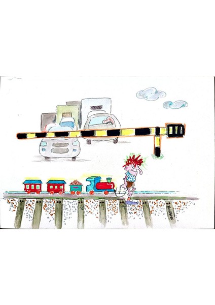 Serafim Bakoulis 43x15cm Orijinal Karikatür Tablo modelleri