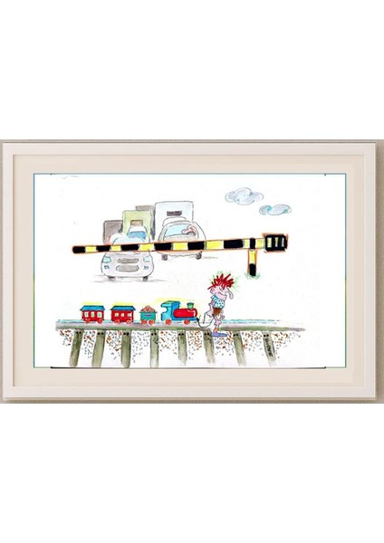 Serafim Bakoulis 43x15cm Orijinal Karikatür Tablo fırsatları