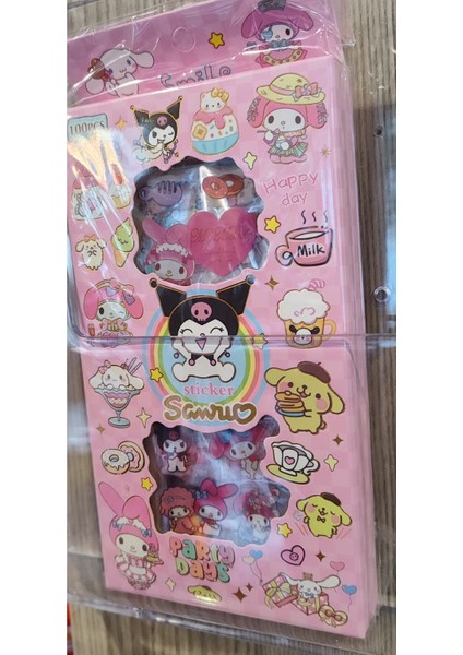 100 Parça Sticker Seti Kuromi ve Arkadaşları Figürlü