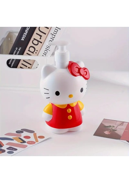 Hello Kitty Figürlü Sıvı Sabunluk Basınçlı Losyon Şişesi Ayakta Model Kırmızı