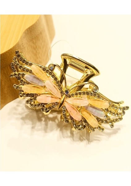 7 cm Lüks Parlak Renkli Taşlı Toka