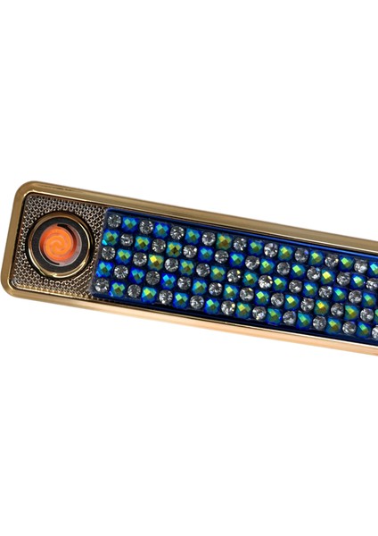 Suni Elmas Süslü Şarj Edilebilir Elektronik USB Çakmak Model 3 fiyatları