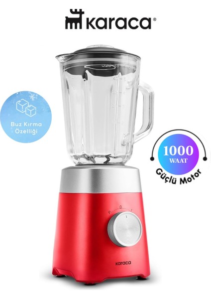 Smoothie Blender Ile Sosları, Bebek Mamalarını ve Pürelerini De Hızlı 1000 W Güç, 1,5 L Cam Hazne, Buz Kırma Özelliği