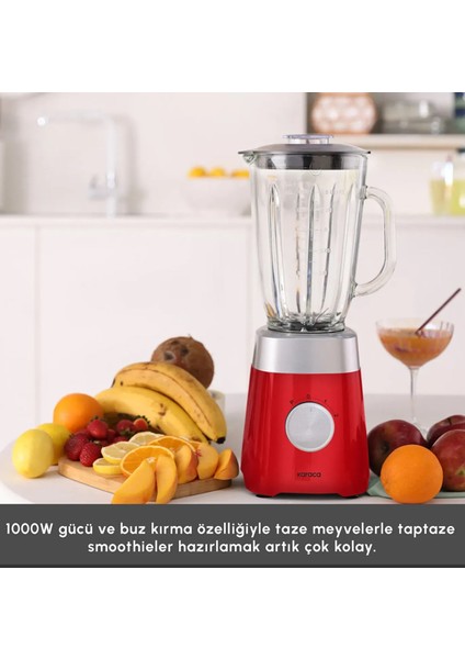 Smoothie Blender Ile Sosları, Bebek Mamalarını ve Pürelerini De Hızlı 1000 W Güç, 1,5 L Cam Hazne, Buz Kırma Özelliği fiyatları