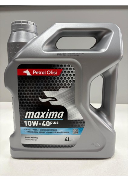 Maxima 10W-40 Plus 4l Motor Yağı Üretim Tarihi 2025 fiyatları
