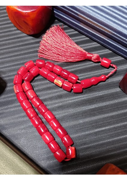 Sıkma Kehribar Tesbih Kırmızı Renk fiyatları