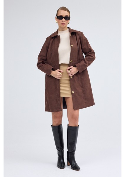 Dikiş Detaylı Tasarım Kaşe Kaban