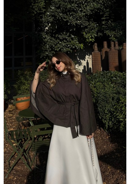 Gold Düğmeli Denim Panço Acı Kahve fiyatları