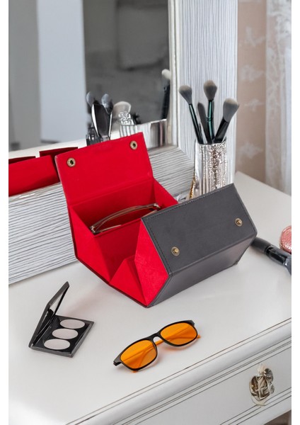 5'li Katlanabilir Deri Gözlük Saklama ve Taşıma Kutusu