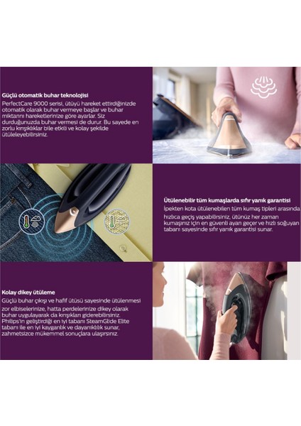 Phılıps Taban Kamerasıyla Dünyanın Tek Ütüsü ,PSG9050/20 Buhar Kazanlı Ütü Lacivert indirimleri