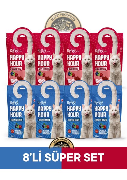 Plus Happy Hour 8'li Kedi Maması Süper Set 2 / 8X60GR