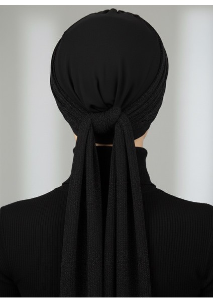 Nova Bandana Siyah Hazır Türban Tesettür Bone modelleri