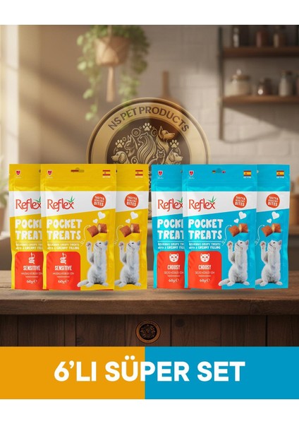 Pocket Treats Kedi 6'lı Set Choosy ve Sensitive - 6X70GR