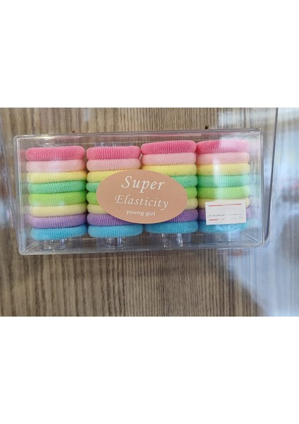 32 Li Lastik Çok Renkli Saç Tokası Seti