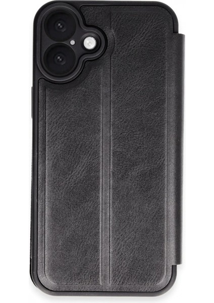 iPhone 16 Plus Kılıf Flip Cover - Siyah (K95)