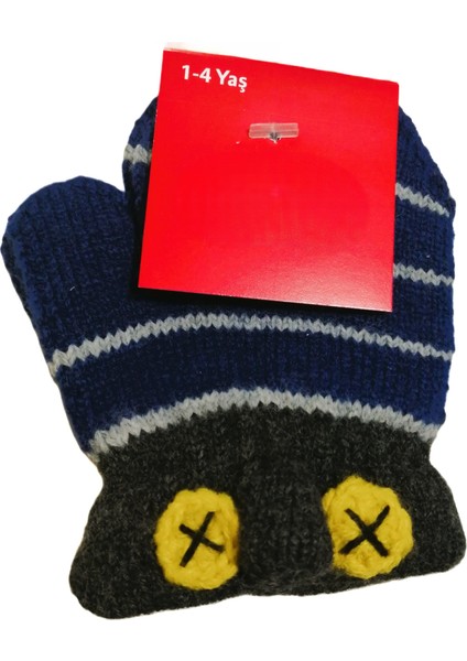 Erkek Bebe Örme Tek Parmaklı Eldiven 1-4 Yaş