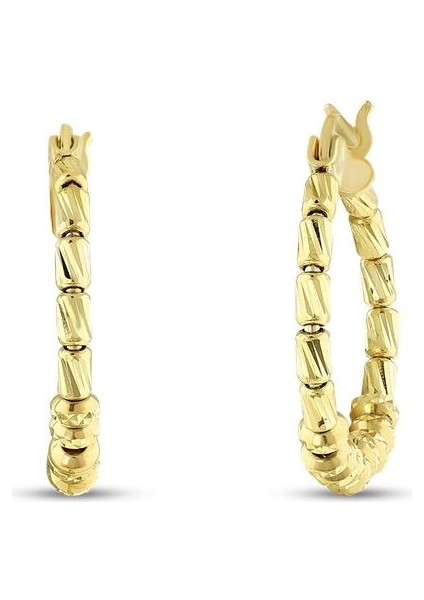 Dorika Toplu Altın Halka Küpe - 14K