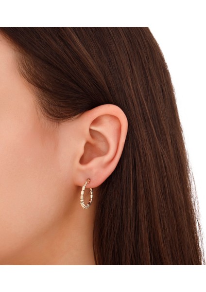 Dorika Toplu Altın Halka Küpe - 14K modelleri