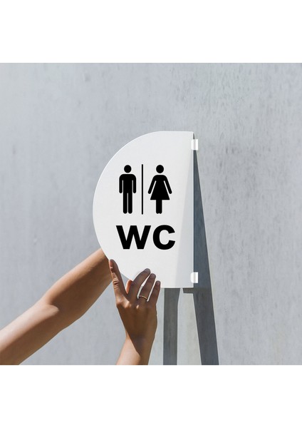 Wc -Bay-Bayan Çift Taraflı - Yan Monte Yönlendirme Tabelası 18X30CM - 5mm Beyaz Pleksi fiyatları