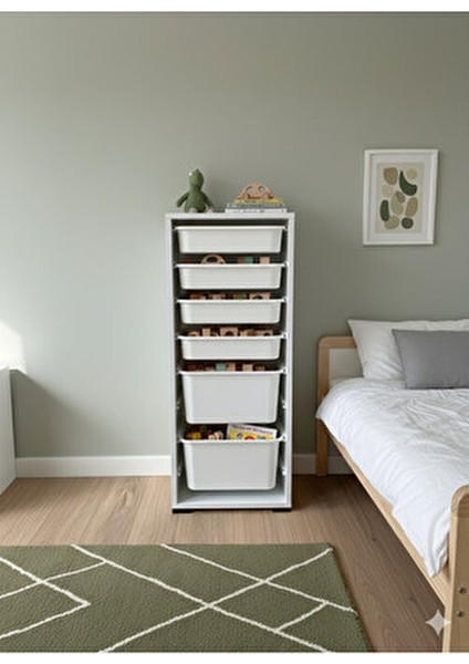 6 Çekmeceli Çok Amaçlı Oyuncak Dolabı ve Saklama Ünitesi – Çocuk Odası Düzenleyici Etiket Hediyeli indirimleri