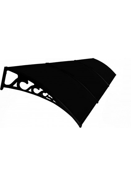 Pratik Sundurma Kapı Pencere Üstü 100X450 cm Siyah 6 mm Levhalı