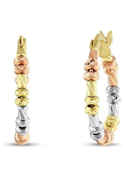 Dorika Toplu Altın Halka Küpe - 14K