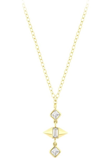 Taşlı Altın Kolye - 14K