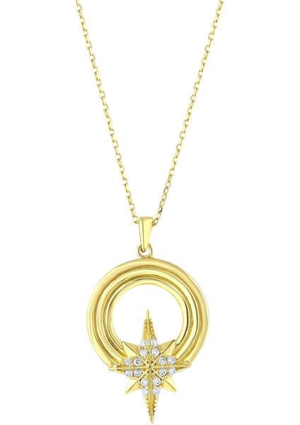 Kutup Yıldızı Figürlü Altın Kolye - 14K fiyatları