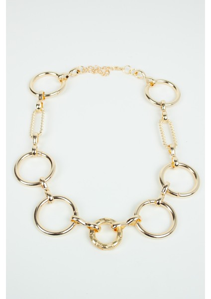 Halka Tasarım Gold Renk Kolye modelleri