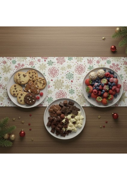 1 Adet Runner, Yılbaşı Temalı Runner,yıkanabilir Runner 40X140 cm modelleri