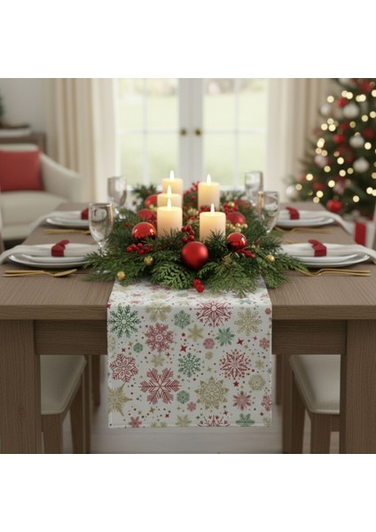 1 Adet Runner, Yılbaşı Temalı Runner,yıkanabilir Runner 40X140 cm fırsatları