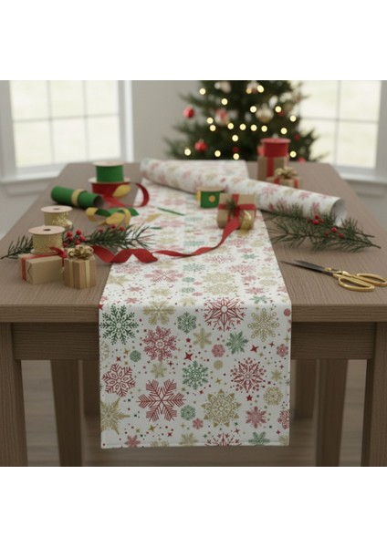 1 Adet Runner, Yılbaşı Temalı Runner,yıkanabilir Runner 40X140 cm indirimleri