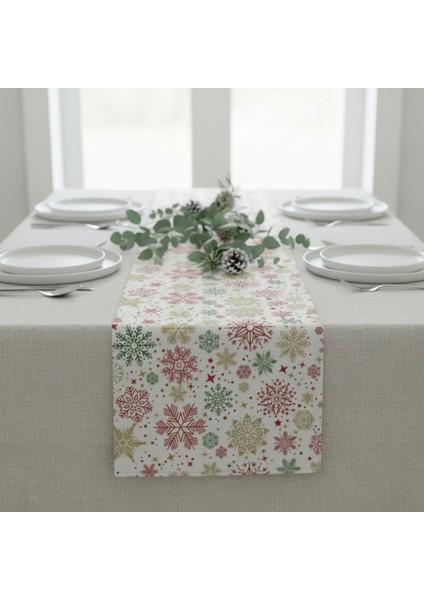 1 Adet Runner, Yılbaşı Temalı Runner,yıkanabilir Runner 40X140 cm