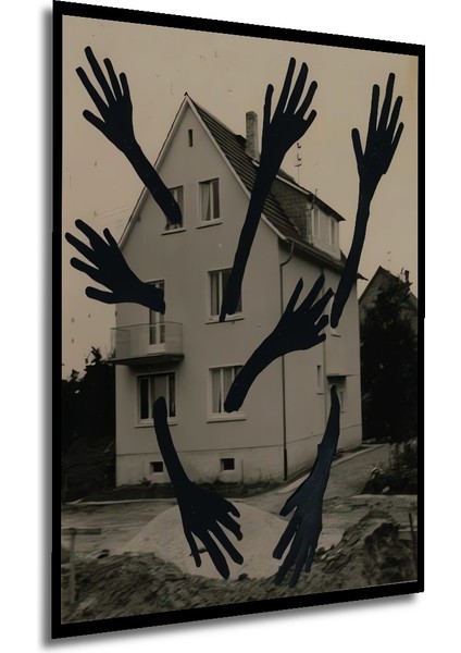 Korkunç Eller Ev Baskısı Yağlı Boya Görünümlü Soyut Sanat Tablosu Dikdörtgen Tablo