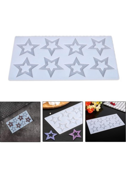 Silikon Içi Boş Yıldız Çikolata ve Şeker Kalıbı 8 Li