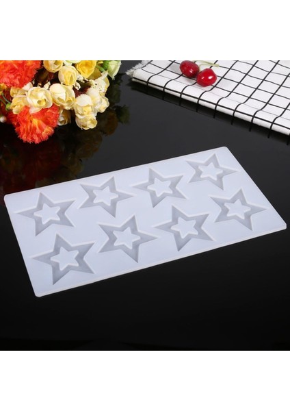 Silikon Içi Boş Yıldız Çikolata ve Şeker Kalıbı 8 Li modelleri