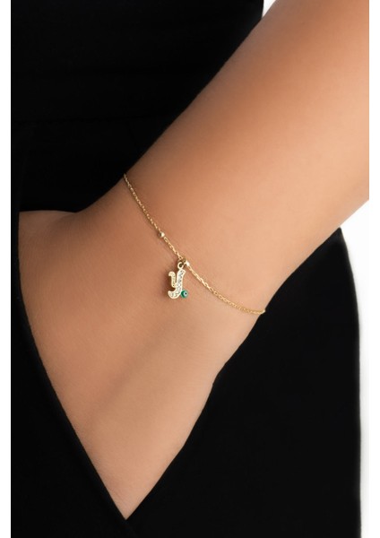 Y Harfi 18 Ayar Sarı Altın Kaplama 19 cm Gümüş Nazar Bileklik fiyatları