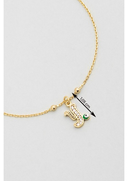 Y Harfi 18 Ayar Sarı Altın Kaplama 19 cm Gümüş Nazar Bileklik modelleri