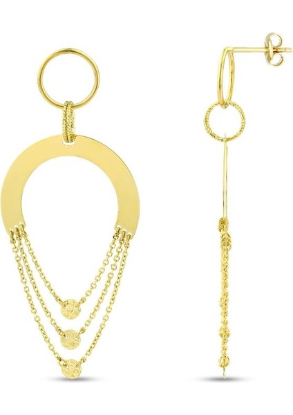 Tasarım Altın Küpe - 14K