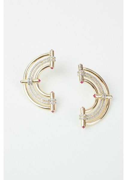 Altın Kaplama, Zirkon Taşlı Tasarım Küpe modelleri