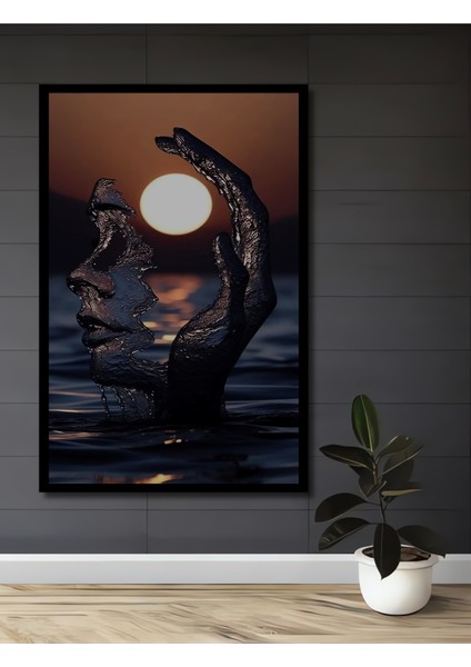 Su Damlası Yüz Modern Soyut Sanat Ahşap Dekoratif Tablo Dikdörtgen Tablo fiyatları