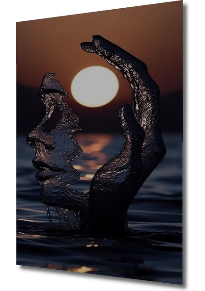 Su Damlası Yüz Modern Soyut Sanat Ahşap Dekoratif Tablo Dikdörtgen Tablo modelleri