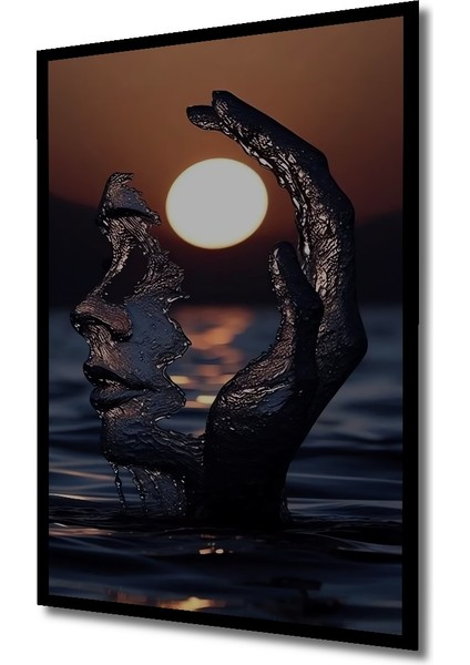 Su Damlası Yüz Modern Soyut Sanat Ahşap Dekoratif Tablo Dikdörtgen Tablo indirimleri