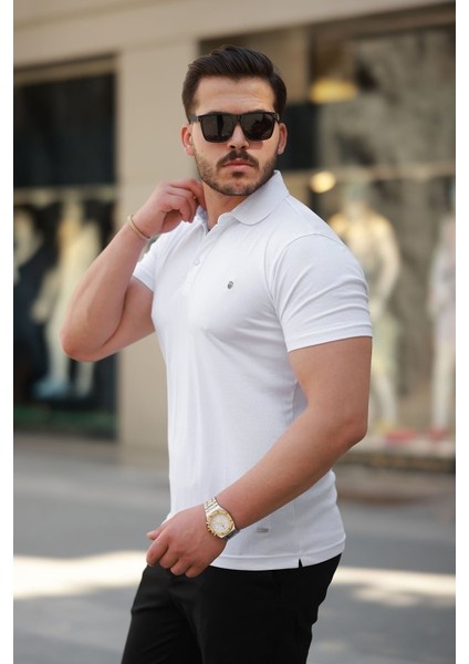 Erkek Yakalı Arma Detaylı Kısa Kollu Tişört fiyatları