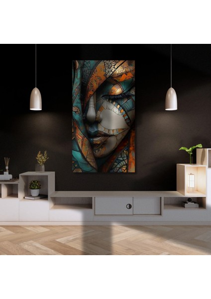 Uv Digital Baskı 4mm Kırılmaz Cam Ezoterik Kadın Renkli Duvar Tablosu Ofis Ev