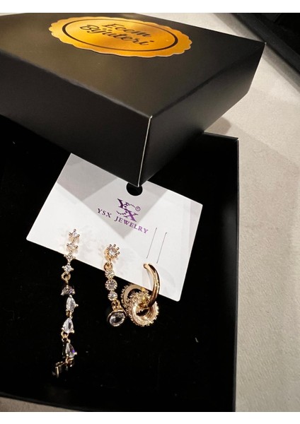 Çelik Altın Kaplama Çoklu Küpe modelleri