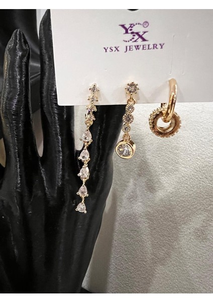 Çelik Altın Kaplama Çoklu Küpe fırsatları