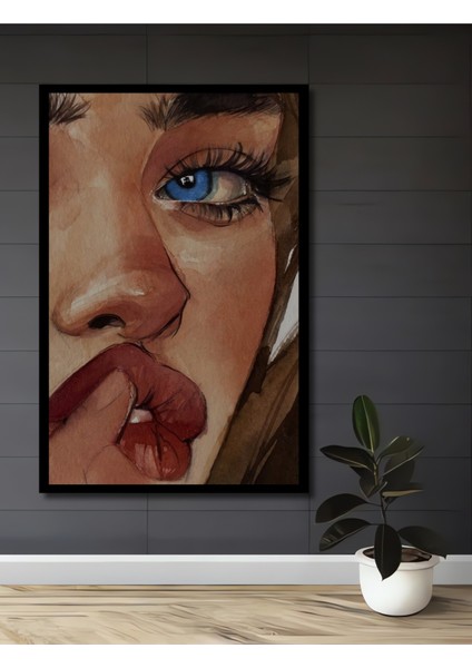 Mona Lisa Suluboya Görünümlü Ahşap Dekoratif Tablo Dikdörtgen Tablo fiyatları