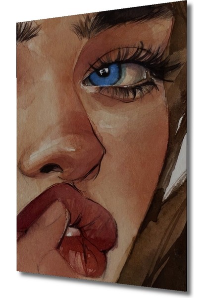 Mona Lisa Suluboya Görünümlü Ahşap Dekoratif Tablo Dikdörtgen Tablo modelleri