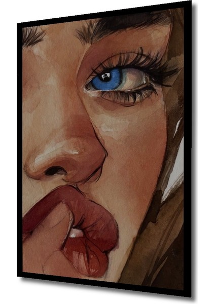 Mona Lisa Suluboya Görünümlü Ahşap Dekoratif Tablo Dikdörtgen Tablo fırsatları